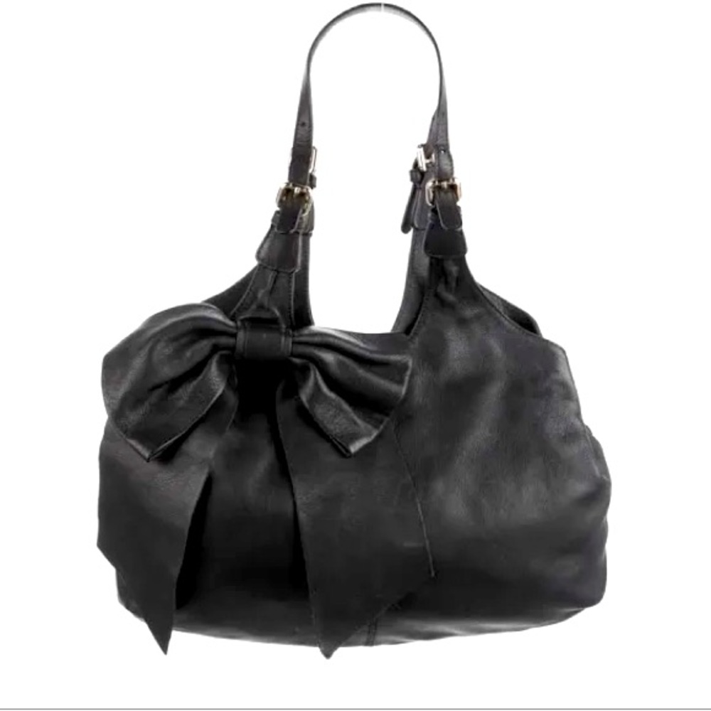 RED Valentino Elegant Black Hobo with Bow